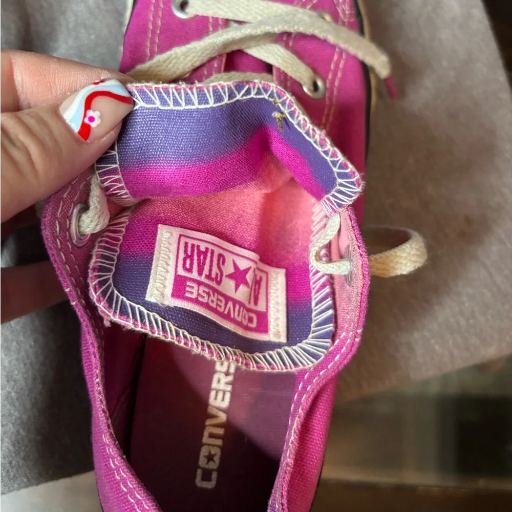Converse All Star Kids Sneakers in Pink/Purple Size 3 Colorful School Casual